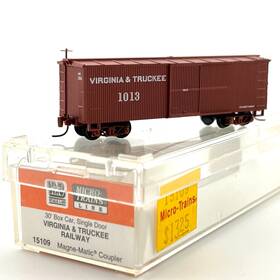 15109 Micro-trains Line Mtl Nn3 Scale Virginia Truckee 30ft Single Door Wood Boxcar 1013