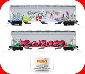09344150 Micro-trains Line Mtl 27280 N Scale Christmas Seasons Greetings Graffiti Hopper -