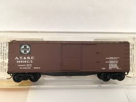 39060 Micro-trains Line Mtl N Scale Atsf Santa Fe 40ft Box Car Has Scratches