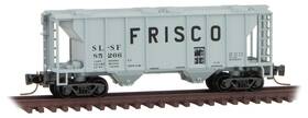 Micro-trains Line Mtl 53100342 Micro-trains Z-scale Two-bay Covered Hopper Frisco/slsf Gray/black #85266