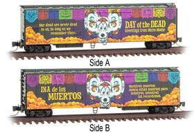 54800140 Micro-trains Line Mtl Z-scale Micro-mouse D A De Los Muertos/day Of The Dead Boxcar