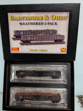 Micro-trains Line Mtl 695140076970 N Scale 50ft Gondola Baltimore And Ohio Weathered With Loads 2pk