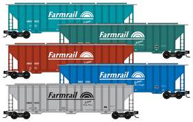 99302140 Micro-trains Line Mtl N-scale Farmrail 3-bay Covered Hoppers - Runner 5-pack 99302140 Micro-trains Line Mtl N-scale Farmrail 3-bay Covered Hoppers - Runner 5-pack