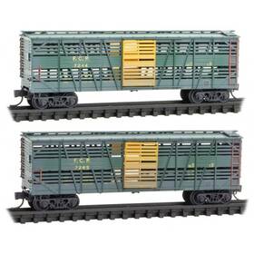 99305022 Micro-trains Line Mtl N-scale Ferrocarril Del Pacifico Stock Cars Weathered 2-pack