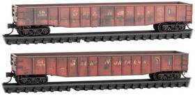 99306001 Micro-trains Line Mtl N-scale 50ft Gondolas Great Northern/gn Weathered 2-pack