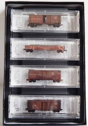 99405090 Micro-trains Line Mtl Mt Z-scale 4-car Runner Pack Northeastern Factory Weathered Very Nice