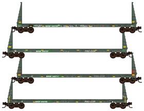 Micro-trains Line Mtl 99405282 Micro-trains Z-scale Bnsf/ex-procor 60ft Bulkhead Flat Cars Weathered 4-pack