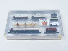 15094 Minitrix N Scale Db German Inch Ships Equipment 4-car Freight Set With Vehicles