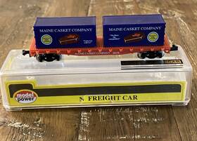Model Power 037135040502 N Scale Maine Casket Company 50 Flat Car #4050 Freight