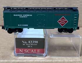 83390 Model Power 16476 N-scale Rex 6406 Gondola Car Railway Express Agency- Knuckles