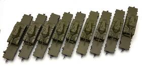 99160 Model Power Lot Of 9 Ho Scale Us Army M-47 Cars - #99160. No Boxes