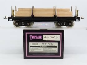 10-1072 Mth Standard Gauge Tinplate #211 Black With Brass Trim Flatcar