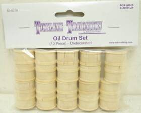 10-4019 Mth Tinplate Traditions O Undecorated Small Oil Drum Set Of 10