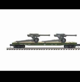 20-92185d Mth Brand New O Scale Flat Car U.s. Army With 2 105mm Howitzers