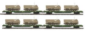 20-92284 Mth 20-92282 U.s. Army 60ft Flatcar M270 Mlrs 4-car Set Train Military - New
