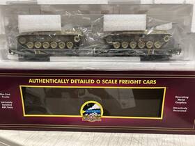 20-92286c Mth 20-92286 Us Army Desert 60ftflat 4-car 60 Flat Car With 2 M60 Tanks Nib