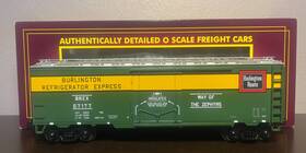 20-94484 Mth O Gauge Burlington Route Green Refrigerator/reefer Car #67177 New