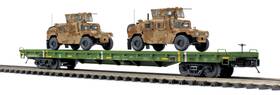 20-95463 Mth Premier Us Army Desert 60ft Flat Car With 2 Humvee Vehicles #40180 New