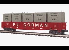 20-95718 Mth Premier O Scale Rj Corman Gondola Car With Lcl Containers