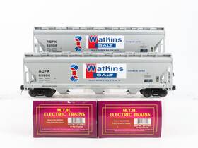 20-97863 Mth O Gauge 3-rail Acfx Watkins Salt 3-bay Covered Hoppers 2-pack
