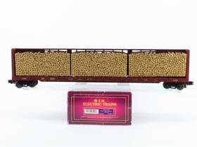 20-98212 Mth O Gauge 3-rail Up Center I Beam Flat Car #2362 With Log Load
