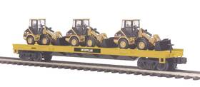 20-98358 Mth Caterpillar Flat Car With 3 Wheel Loaders
