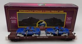 20-98486 Mth O Wisconsin Central Flatcar With 2 Ford Police Cars #757 Ex/box