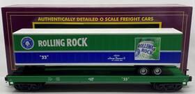 20-98630 Mth O Gauge Rolling Rock Flat Car With 48 Trailer #33 Ln/box