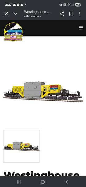 20-98917 Mth Premier O Gauge Westinghouse Schabel Flatcar # With Transformer Nib