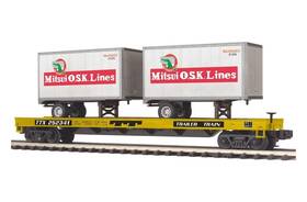 20-95167 Mth 2095167 O Scale Flat Car With 2 20ft Trailers Ttx #252346