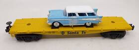 297214 Mth O Gauge Santa Fe Flat Car With Ln