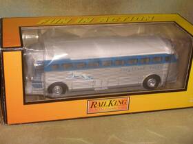 30-50062 Mth Rail King Greyhound Lines Die-cast Bus Inch York Item# 30-5062