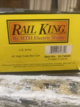 30-74689 Mth 30-64689 U.s. Army 40ft High Cube Box Car