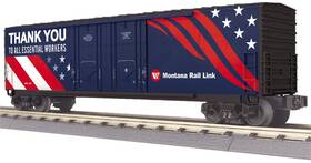 30-71047 Mth Railking Montana Rail Link Essential Workers 50ft Dd Plugged Boxcar