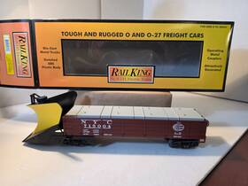30-7217 Mth Rail King Nyc Heavy Duty Snowplow W-illuminated Headlight New Tested