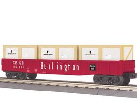 30-72174 Mth Railking Burlington Gondola Car With Crates O-gauge Rail King Cb&q