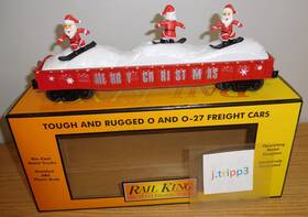30-72194 Mth Railking Christmas Gondola Car Led Light Skiing Santa O Gauge Train