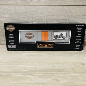 30-74196 Mth Rail King Harley 40ft Window Boxcar With Ft01 Dyna Low Ride Item #30-74196