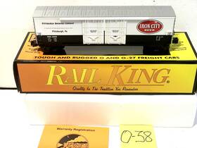 30-74404 Mth Nice O Gauge Rail King Pbc Iron City 50 Double Door Box Car