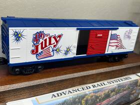 30-74497 Mth July 4th 2008 Boxcar Widh Sliding Doors - O Scale Railking New Oop Rare