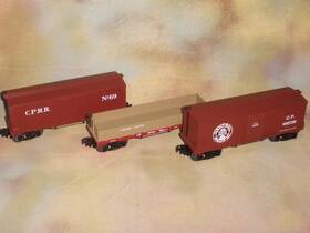 30-74956 Mth 3 Rail King Central Pacific Freights 34ft Woodside Box Car X 2 And Gondola