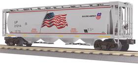 30-75735 Mth Union Pacific 4 Bay Cylindrical Hopper O Ga 3 Rail Rk Rd#21214