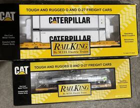30-76136 Mth Catepillar O Gauge Railking Intermodal Husky Stack Car And Tank 30-76136 Mth Catepillar O Gauge Railking Intermodal Husky Stack Car And Tank
