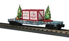 Mth-30-76736 Mth Christmas Railking Blue Flat Car Trees