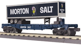 30-76855 Mth O Morton Salt Flatcar With 40foot Trailer