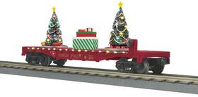 30-76867 Mth Railking North Pole Flat With Lighted Christmas Trees New