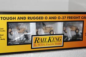 30-76887 Mth #30-76887 Us Army Desert Flatcar With 3 Willys Transport Jeeps
