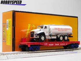 30-76938 Mth Railking Donald J. Trump Flat Car With Tanker Truck O Gauge Drill New