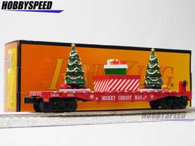30-76942 Mth Railking Christmas Flatcar With Lighted Trees O Gauge New
