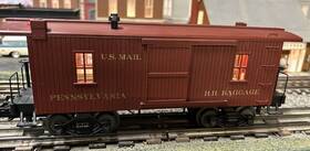 30-77061 Mth Railking Prr Pennsylvania 19th Century Baggage Mail Cabin Car